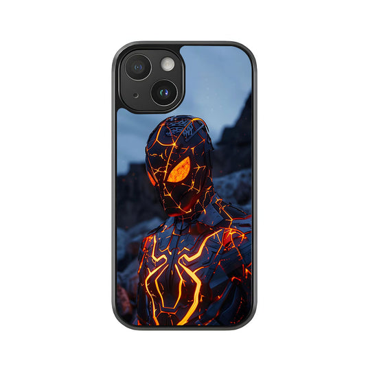 Armored Spider-Man Phone Case - Volcanic Lava Suit Design Metal Case