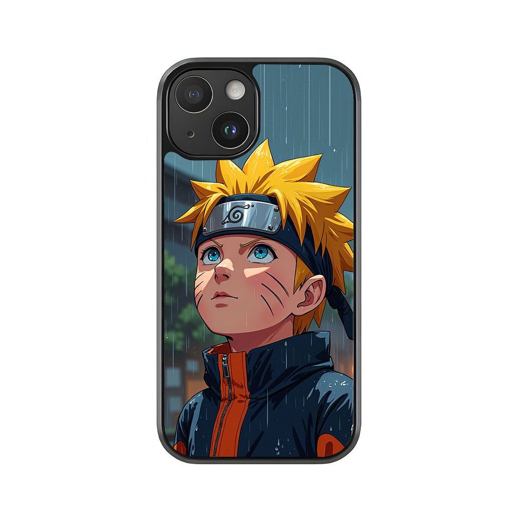 Young Naruto Phone Case - Rainy Day Anime Design Metal Case