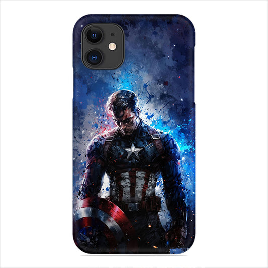 Captain America Phone Case - Watercolor Splatter Art Design