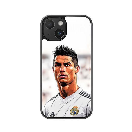 Cristiano Ronaldo Phone Case - Comic Style Portrait Design Metal Case