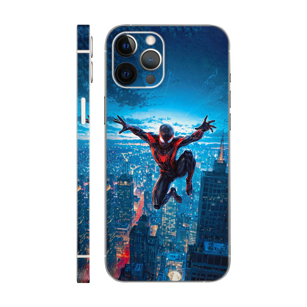 Miles Morales Spider-Man Phone Case - City Skyline Design 6D Skin