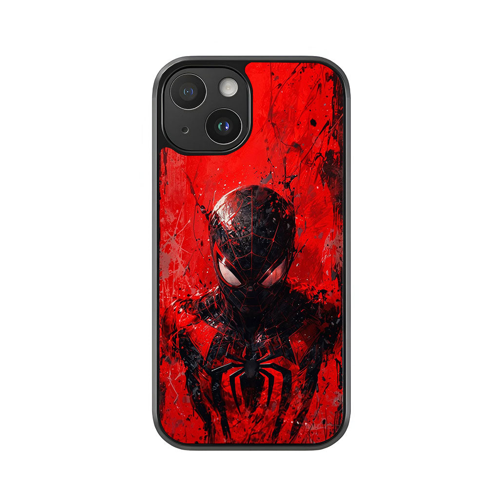Miles Morales Spider-Man Phone Case - Red Splatter Art Design Metal Case