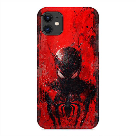 Miles Morales Spider-Man Phone Case - Red Splatter Art Design