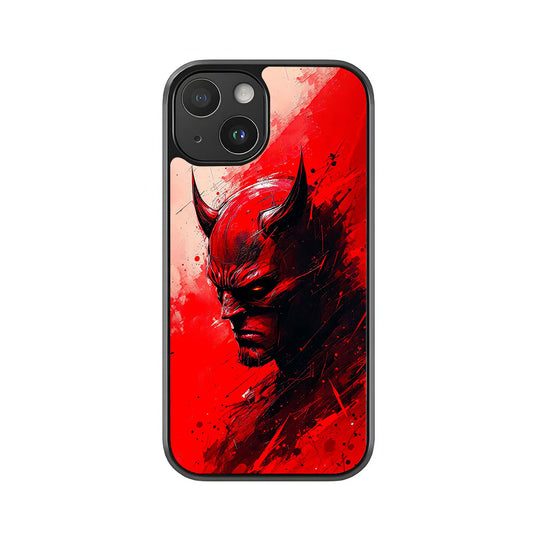 Daredevil Phone Case - Red Splatter Portrait Design Metal Case