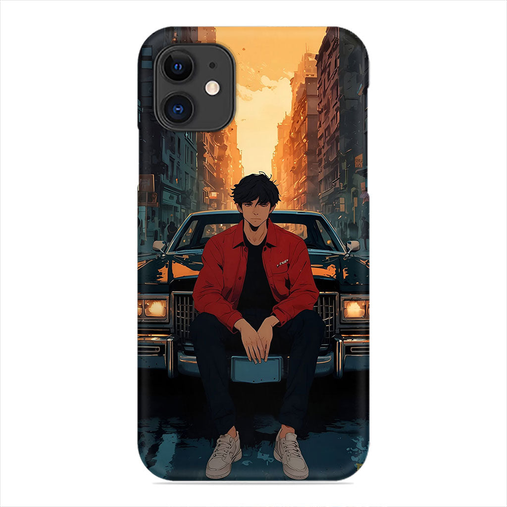 Urban Character Phone Case - Classic Car Sunset Design
