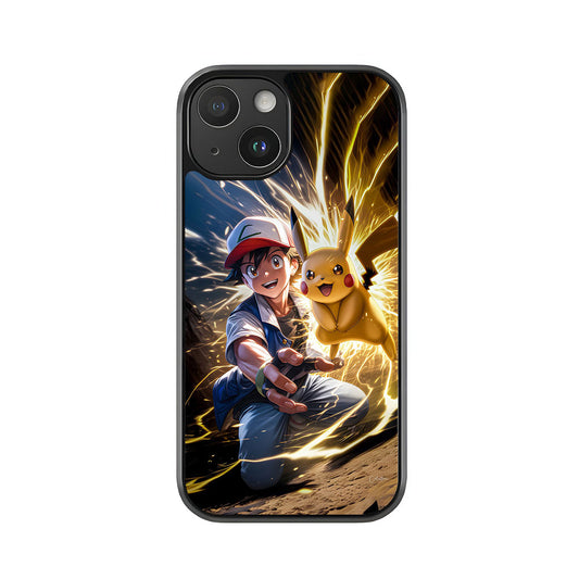 Ash and Pikachu Phone Case - Electric Power Design Metal Case