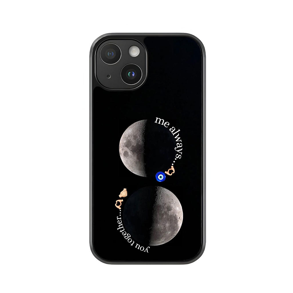 Moon Phase Phone Case - Evil Eye & Quote Design Metal Case