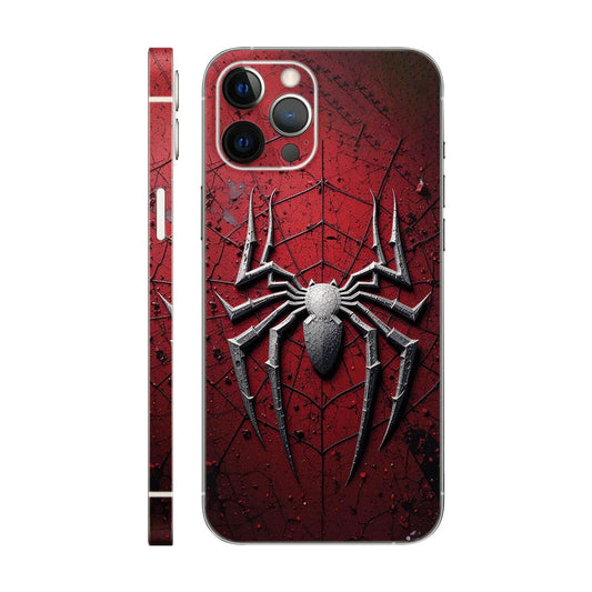 3D Spider Symbol Phone Case - Metallic Web Design 6D Skin