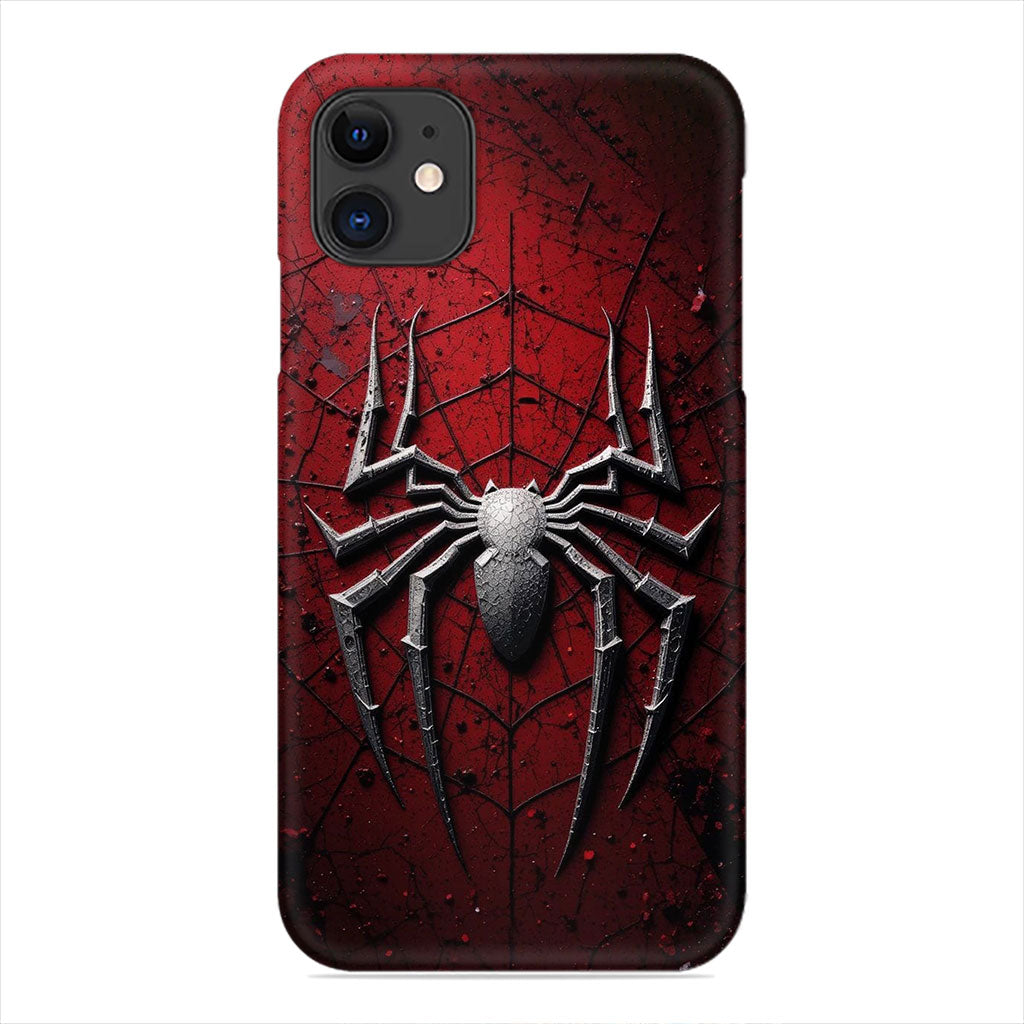 3D Spider Symbol Phone Case - Metallic Web Design