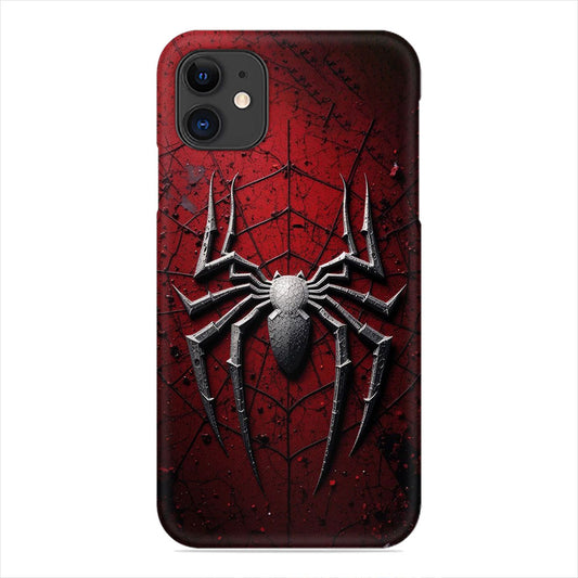 3D Spider Symbol Phone Case - Metallic Web Design