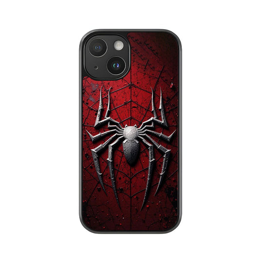 3D Spider Symbol Phone Case - Metallic Web Design Metal Case