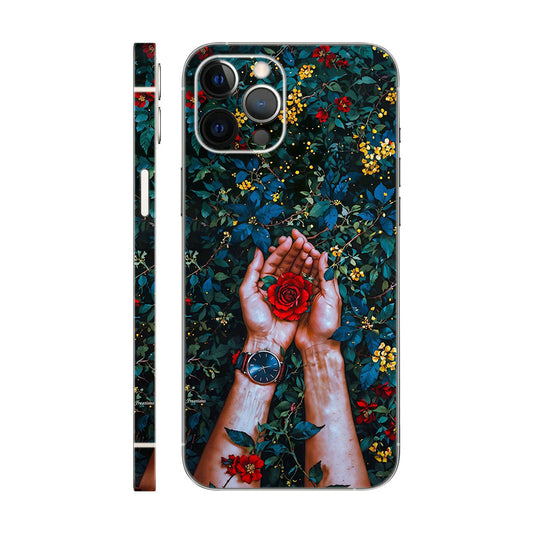 Red Rose Phone Case - Hands & Nature Design 6D Skin