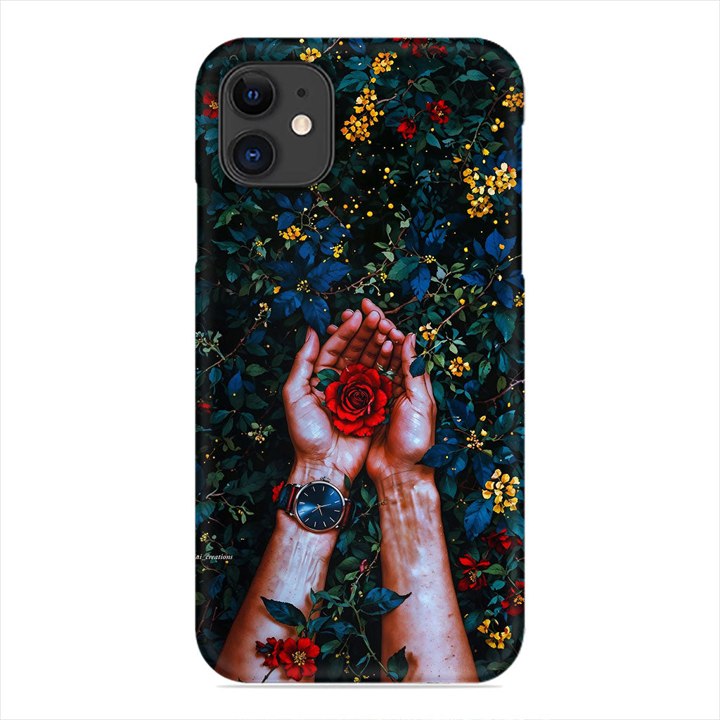Red Rose Phone Case - Hands & Nature Design