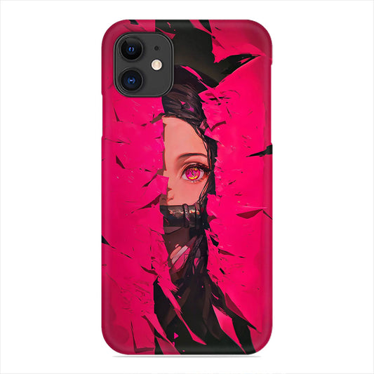 Nezuko Demon Slayer Phone Case - Pink Crack Art Design