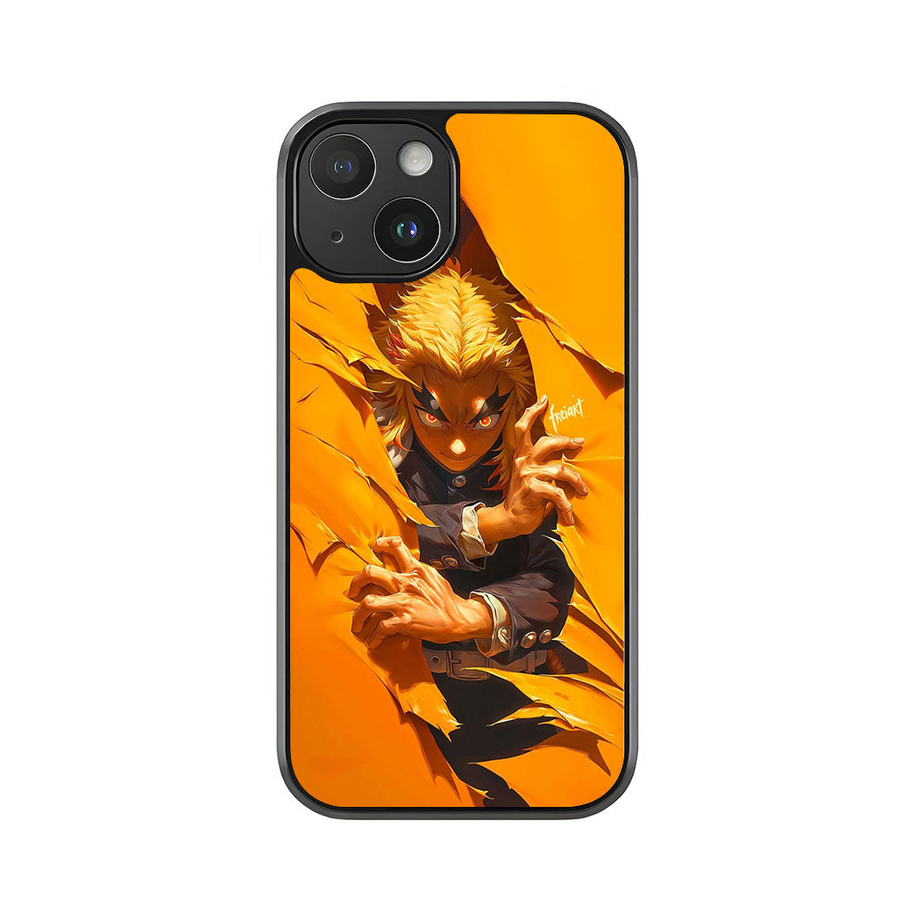 Rengoku Demon Slayer Phone Case - Breaking Through Art Design Metal Case