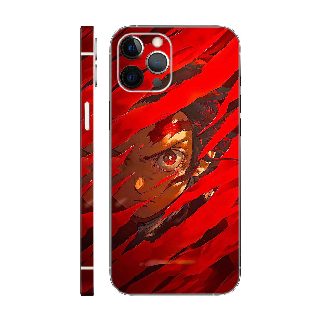 Tanjiro Demon Slayer Phone Case - Red Crack Art Design 6D Skin