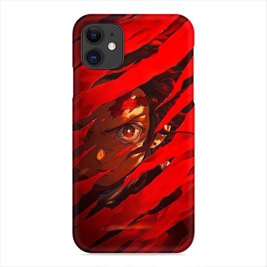 Tanjiro Demon Slayer Phone Case - Red Crack Art Design