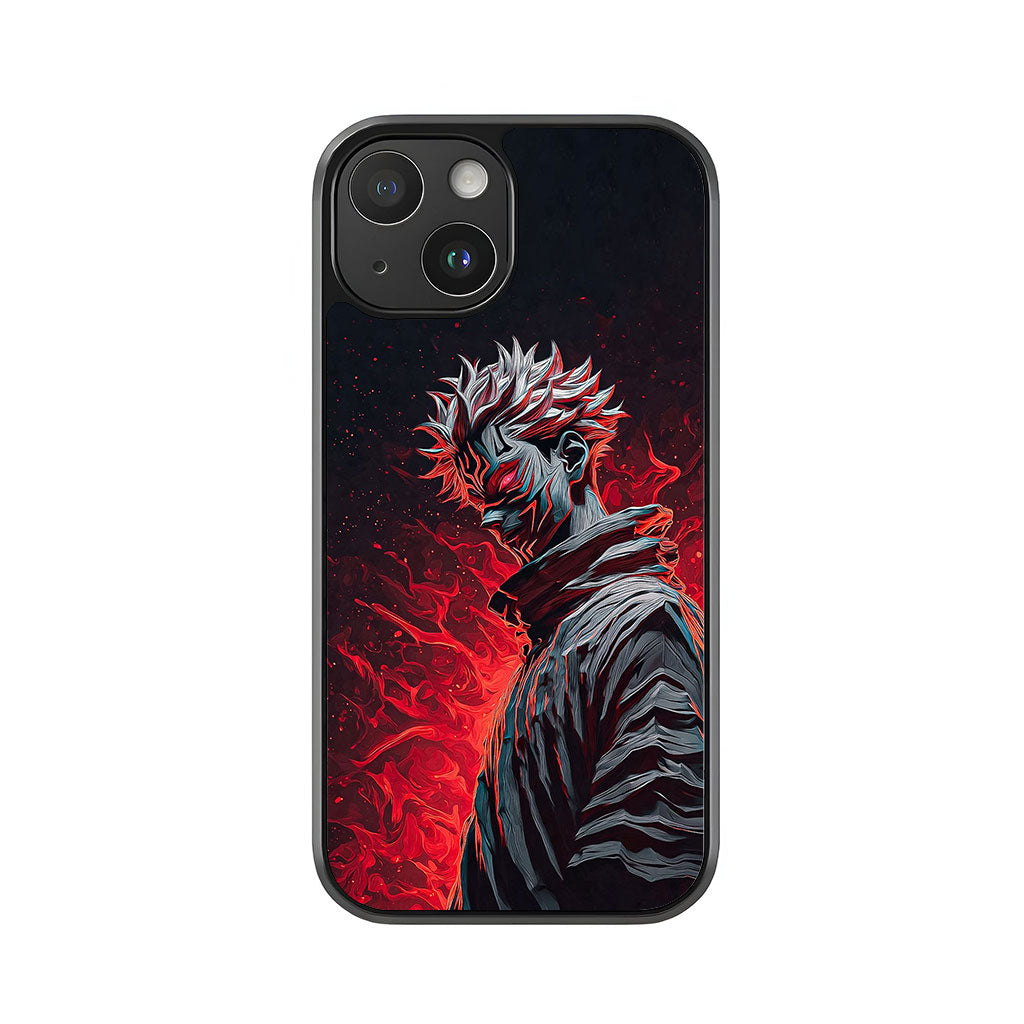 Ryomen Sukuna Phone Case - Fiery Aura Art Design Metal Case