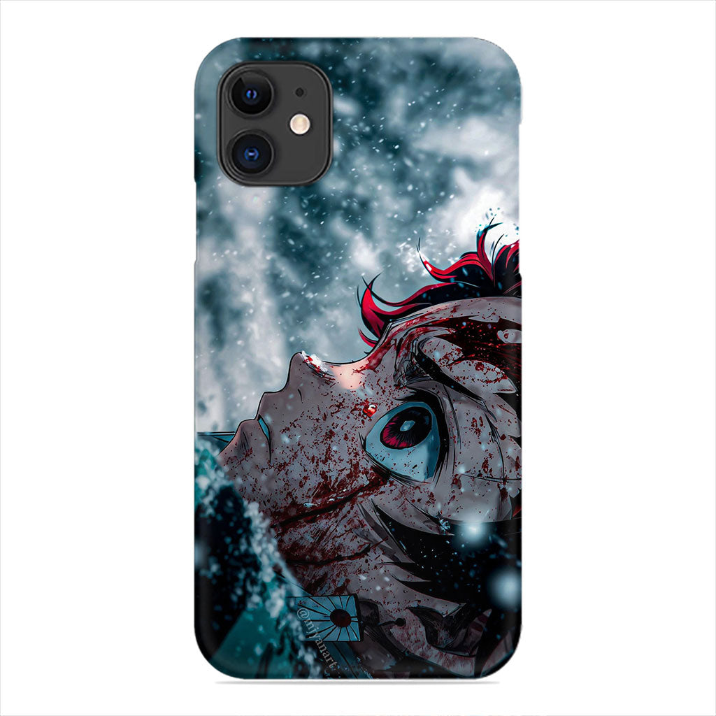 Tanjiro Demon Slayer Phone Case - Snowy Battle Design