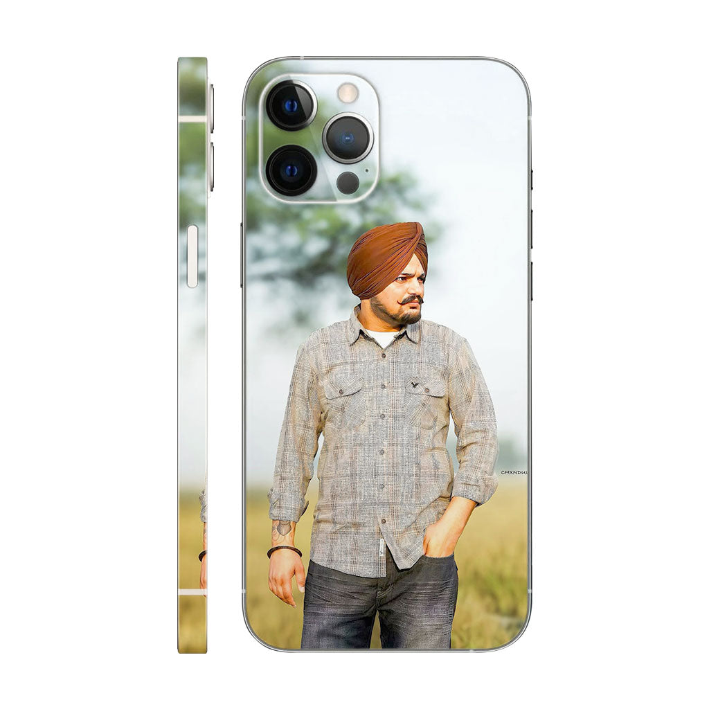 Sidhu Moose Wala Phone Case - Turban & Field Photo Design 6D Skin