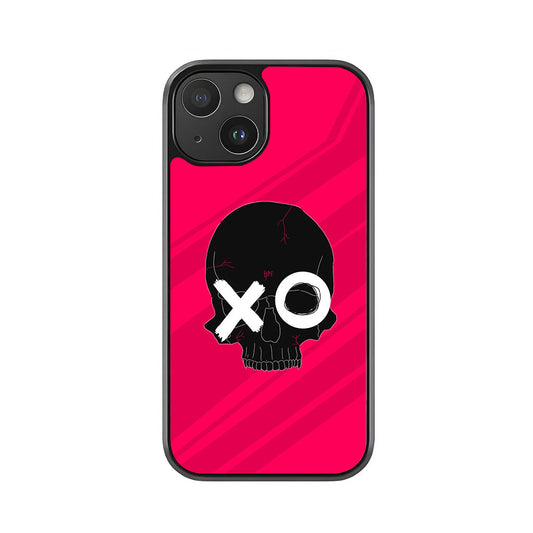 The Weeknd XO Skull Phone Case - Pink Stripe Design Metal Case