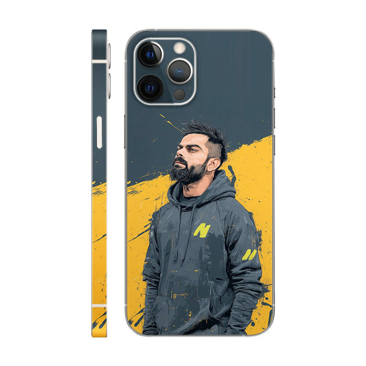 Virat Kohli Phone Case - Yellow Splatter Art Design 6D Skin