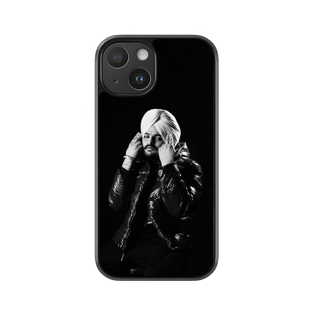 Sidhu Moose Wala Phone Case - Black & White Turban Design Metal Case