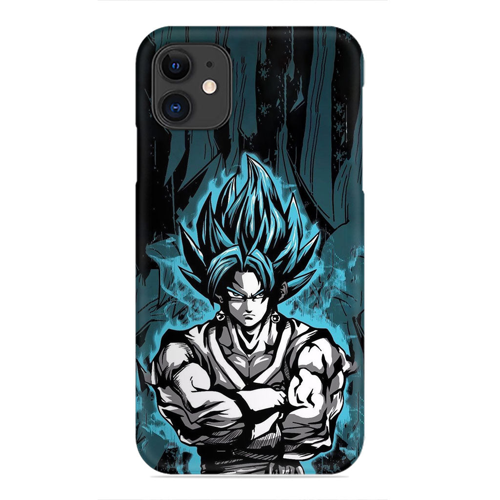 Saiyan Power Surge – Blue-Haired Warrior Phone Case