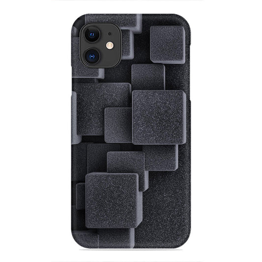 Textured 3D Black Cubes – Geometric Minimalism Case