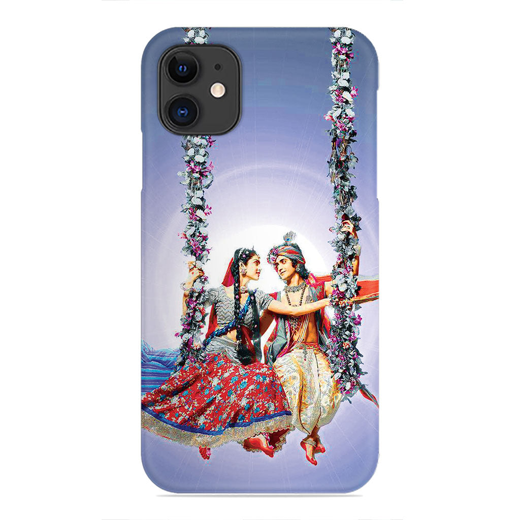 Divine Love on a Swing – Radha Krishna Spiritual Art Phone Case