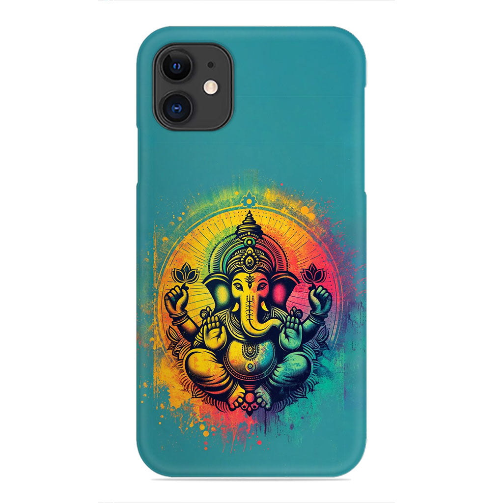 Vibrant Blessings – Lord Ganesha in Festival Colors Phone Case