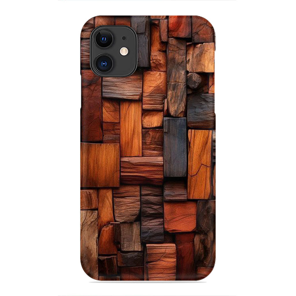 Rustic Geometry – Artistic Wooden Block Pattern Phone Case