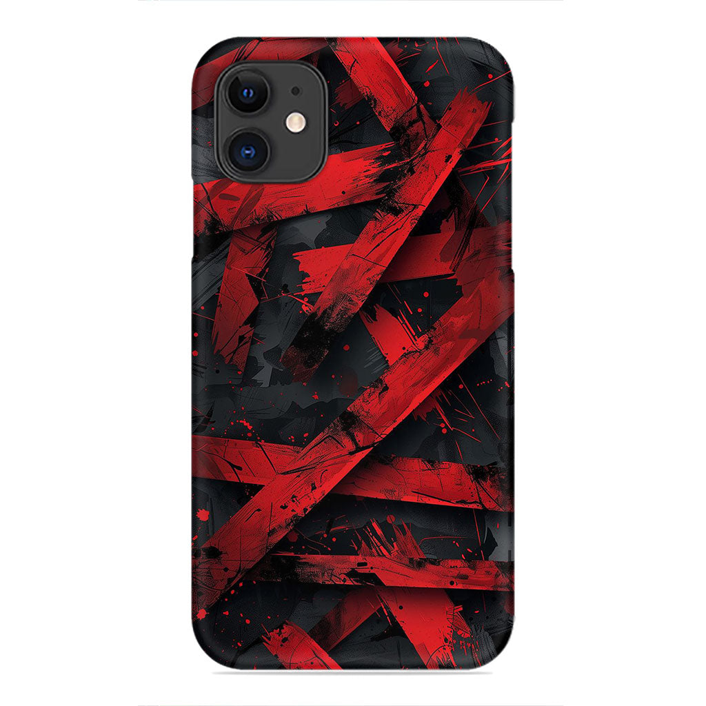Crimson Chaos – Abstract Red Brushstroke Pattern Phone Case