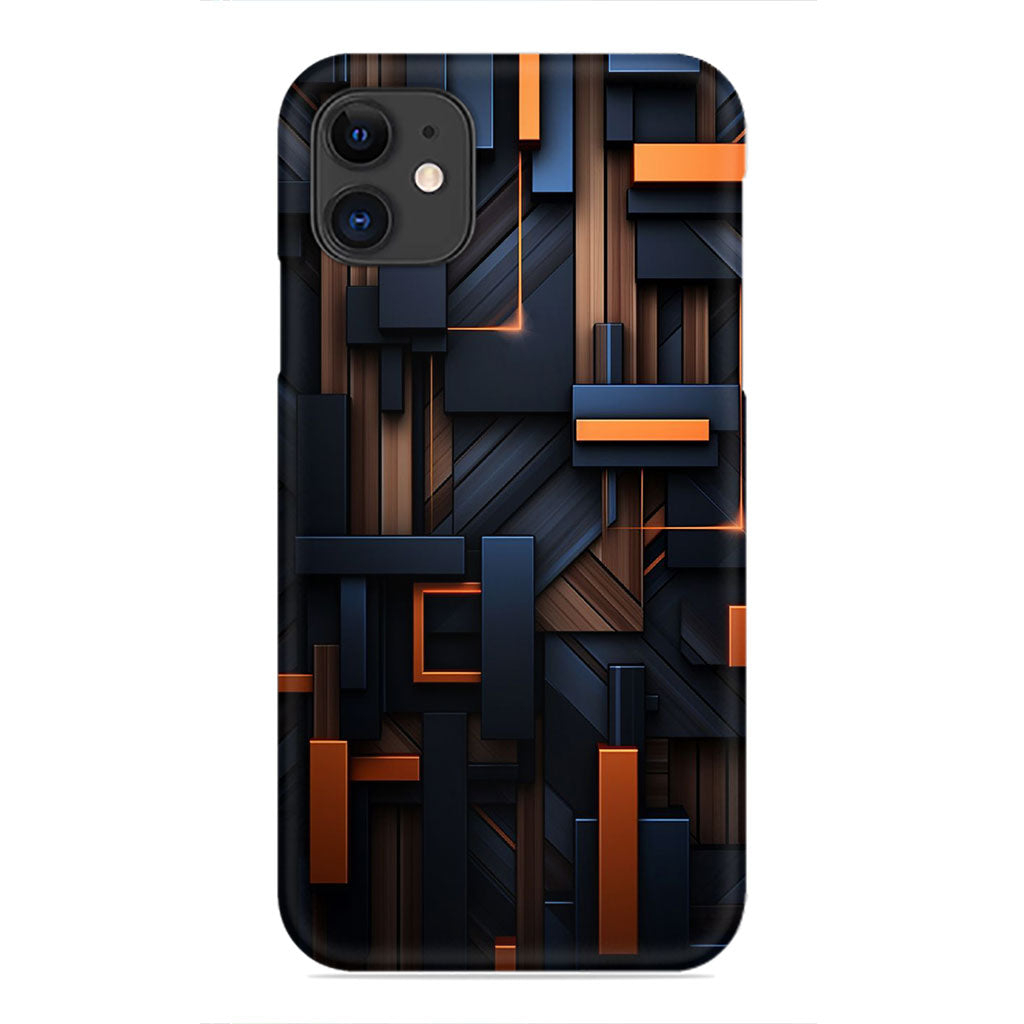 Futuristic Layers – Dark Tech Grid with Copper Accents Phone Case